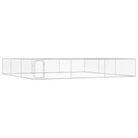 Outdoor Dog Kennel Galvanised Steel 236.2"x236.2"x39.4"
