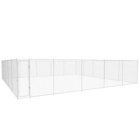 Outdoor Dog Kennel Galvanised Steel 31.2'x31.2'x6.1'