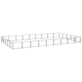 Dog Kennel Black 484.4 ft? Steel