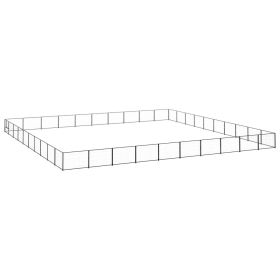 Dog Kennel Black 1076.4 ft? Steel
