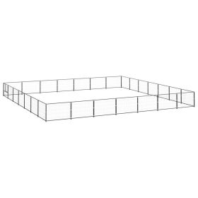 Dog Kennel Black 527.4 ft? Steel