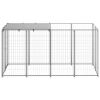 Dog Kennel Silver 26 ftÂ² Steel