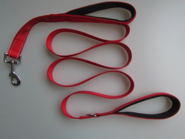 Pet Double Handle Pull Leash (Color: Red)